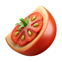 excepcional impressionista vegetal fatia tomate não fundo com transparente fundo. nível superior png