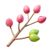 enchanting remarkable Tree branch with buds NO BACKGROUND with Transparent Background. png
