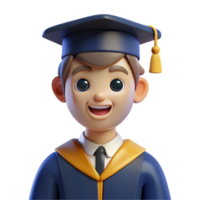 extraordinary notable Graduate student in cap and gown, NO BACKGROUND with Transparent Background. png