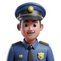 extraordinary reflective art deco Police officer in uniform, NO BACKGROUND with Transparent Background. refined png