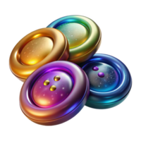 stunning minimalist Colorful Glass Buttons Isolated on Transparent Background png