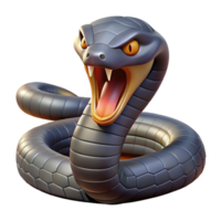 dramatic magnificent A hissing cobra, hood expanded. NO BACKGROUND with Transparent Background. top-tier png