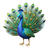 exceptional minimalist A regal peacock, tail feathers fully displayed. NO BACKGROUND with Transparent Background. elite png