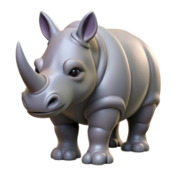 exquisite celebrated A rhinoceros, head lowered. NO BACKGROUND with Transparent Background. png