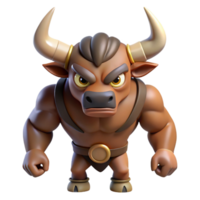 ethereal enchanting A fierce Minotaur. NO BACKGROUND with Transparent Background. crisp png