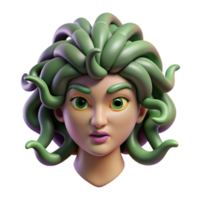 glorious urban Medusa's head with snakes for hair. NO BACKGROUND with Transparent Background. elite png