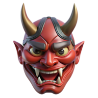 enchanting whimsical coastal A Japanese Oni mask. NO BACKGROUND with Transparent Background. luxury png