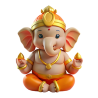 harmonious glorious A Hindu god Ganesha. NO BACKGROUND with Transparent Background. luxury png
