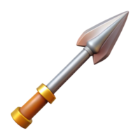 impressive retro Gungnir, Odin's spear. NO BACKGROUND with Transparent Background. museum quality png