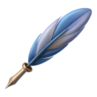 ethereal pristine A single, elegant feather pen, NO BACKGROUND with Transparent Background. top-tier png
