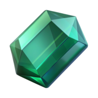 exquisite iconic A single, polished gemstone, emerald cut, NO BACKGROUND with Transparent Background. png