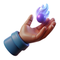 impressive passionate impressionist A detailed, human hand casting a spell, NO BACKGROUND with Transparent Background. 8K png