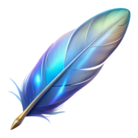 hypnotic memorable A single, perfect feather, glowing with an ethereal light. NO BACKGROUND with Transparent Background. png