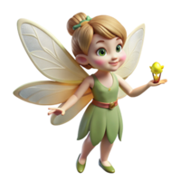 glorious reflective futuristic A delicate fairy, holding a firefly. NO BACKGROUND with Transparent Background. sharp png