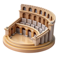 immaculate surreal Roman amphitheater seating tier detail, NO BACKGROUND with Transparent Background. detailed png