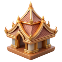 exquisite whimsical impressionist Traditional Thai temple roof gable ornament, NO BACKGROUND with Transparent Background. artisan png