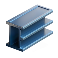 inspired art deco Steel beam I-beam cross-section detail, NO BACKGROUND with Transparent Background. studio quality png