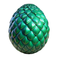 gorgeous art deco A fierce dragon egg with shimmering emerald scales. NO BACKGROUND with Transparent Background. genuine png