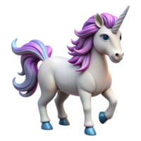 fascinating iconic A majestic unicorn with a spiraling horn and flowing mane. NO BACKGROUND with Transparent Background. png