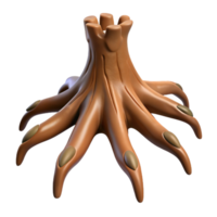 extraordinary iconic An ancient, gnarled tree root resembling a clawed hand. NO BACKGROUND with Transparent Background. png