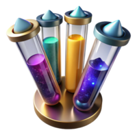 dramatic traditional Colorful Test Tubes Science Experiment Isolated Element high quality png