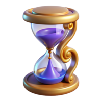 extraordinary intense organic A stylized hourglass with swirling sand and magical runes. NO BACKGROUND with Transparent Background. museum quality png