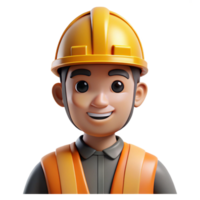 exquisite contemporary Construction worker in hardhat NO BACKGROUND with Transparent Background. 8K png