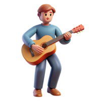 hypnotic minimalist Musician playing a guitar NO BACKGROUND with Transparent Background. sharp png