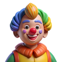 exemplary contemporary Clown with colorful makeup NO BACKGROUND with Transparent Background. handcrafted png