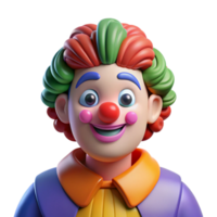 hypnotic timeless Clown with colorful makeup NO BACKGROUND with Transparent Background. png