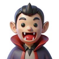 glorious minimalist Vampire with fangs NO BACKGROUND with Transparent Background. fine detail png