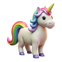 energetic majestic Unicorn with a rainbow mane NO BACKGROUND with Transparent Background. detailed png
