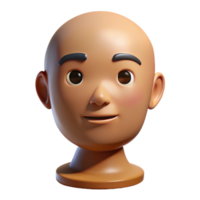 exquisite bold traditional Human head facing forward NO BACKGROUND with Transparent Background. handcrafted png