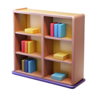 impressive distinguished Bookshelf, NO BACKGROUND with Transparent Background. png