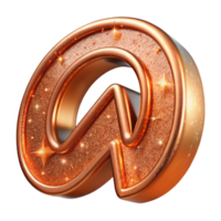 elegant abstract Copper Modern Font Alpha Symbol Isolated on Transparent Background detailed png