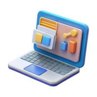 energetic hypnotic Laptop with project management software open NO BACKGROUND with Transparent Background. elite png