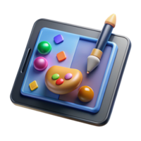 exquisite acclaimed Tablet displaying digital art creation software NO BACKGROUND with Transparent Background. png
