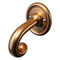 elegant dynamic industrial Door handle, brass, NO BACKGROUND with Transparent Background. premium png