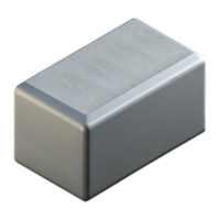 iconic artistic Concrete block, gray, NO BACKGROUND with Transparent Background. masterfully captured png
