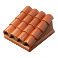 elegant ethereal classic Roof tile, clay, NO BACKGROUND with Transparent Background. original png
