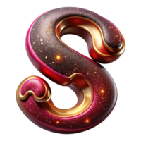 impressive artistic Crimson Script Font Letter S Isolated on Transparent Background exclusive png
