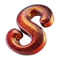 stunning artistic Crimson Script Font Letter S Isolated on Transparent Background premium png