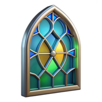 energetic vibrant Stained glass window, abstract design, NO BACKGROUND with Transparent Background. flawless png