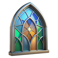 exquisite industrial Stained glass window, abstract design, NO BACKGROUND with Transparent Background. premium png