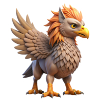 immaculate surreal A majestic griffin, feathers ruffled, looking regally ahead. NO BACKGROUND with Transparent Background. 8K png