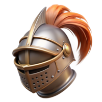 glorious elegant A knight's helmet, adorned with a plume of feathers. NO BACKGROUND with Transparent Background. exclusive png