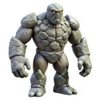 inspired abstract A powerful golem, made of stone. NO BACKGROUND with Transparent Background. 8K png