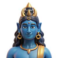 impressive reflective gothic Shiva, Hindu god of destruction NO BACKGROUND with Transparent Background. elite png