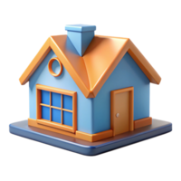 exquisite artistic 3D printed house model, NO BACKGROUND with Transparent Background. top-tier png