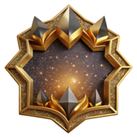 wonderful contemporary Decorative Mosaic Border Frame Gold Transparent Background high resolution png